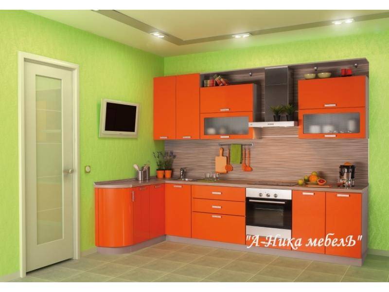 оранжевая глянцевая кухня ольга в Бийске