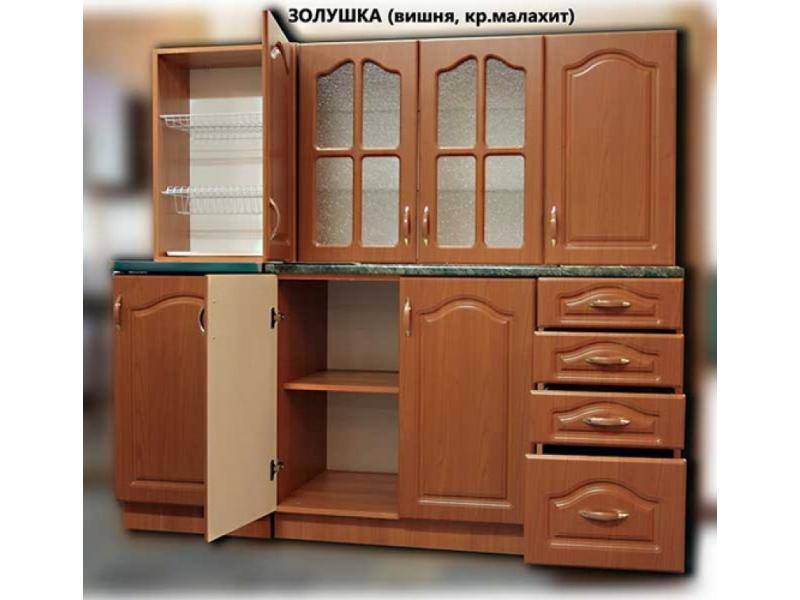 кухня прямая золушка мдф (вишня) в Бийске