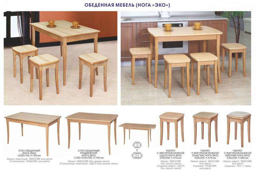 обеденный стол и табурет (нога эко) в Бийске