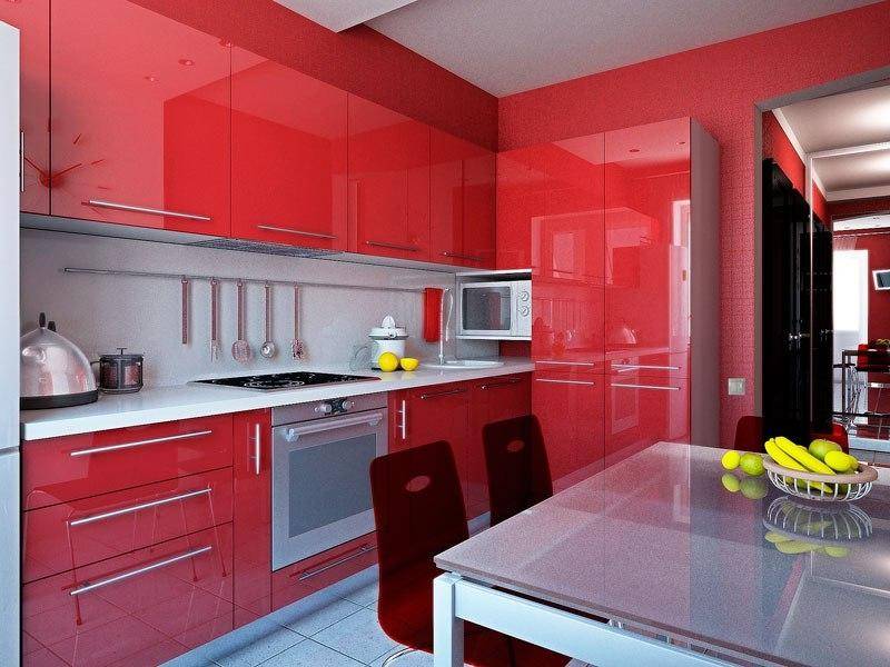 красная угловая кухня в Бийске