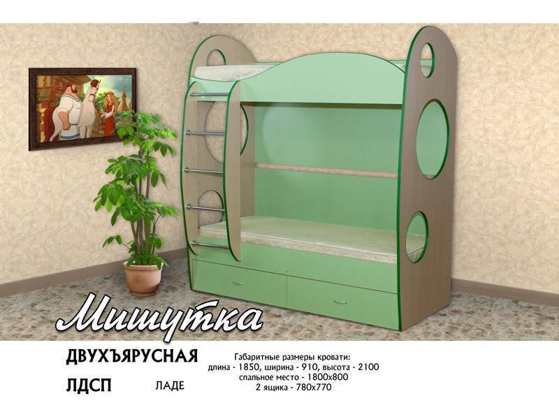 кровать двухъярусная мишутка в Бийске