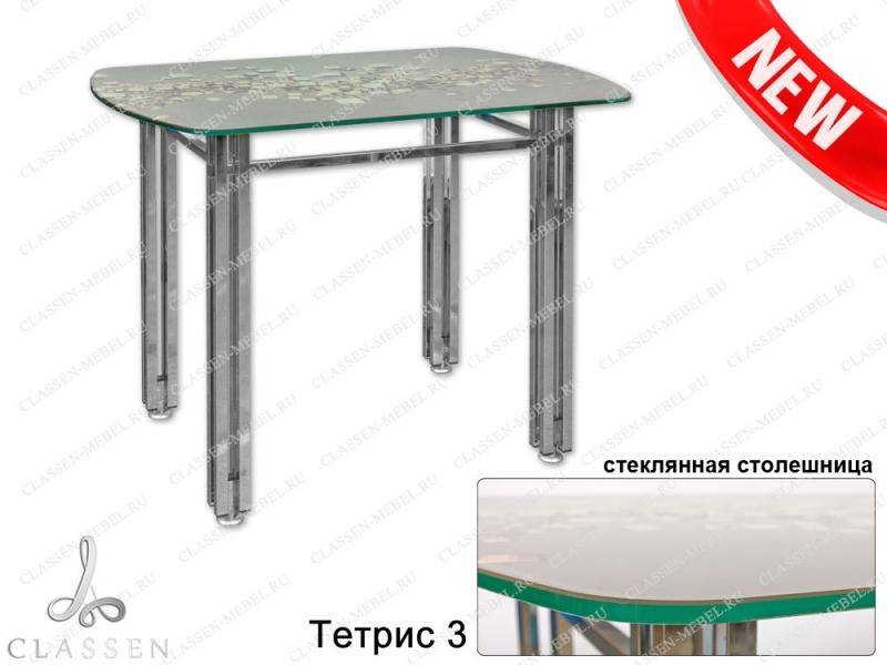 стеклянный обеденный стол тетрис 3 в Бийске