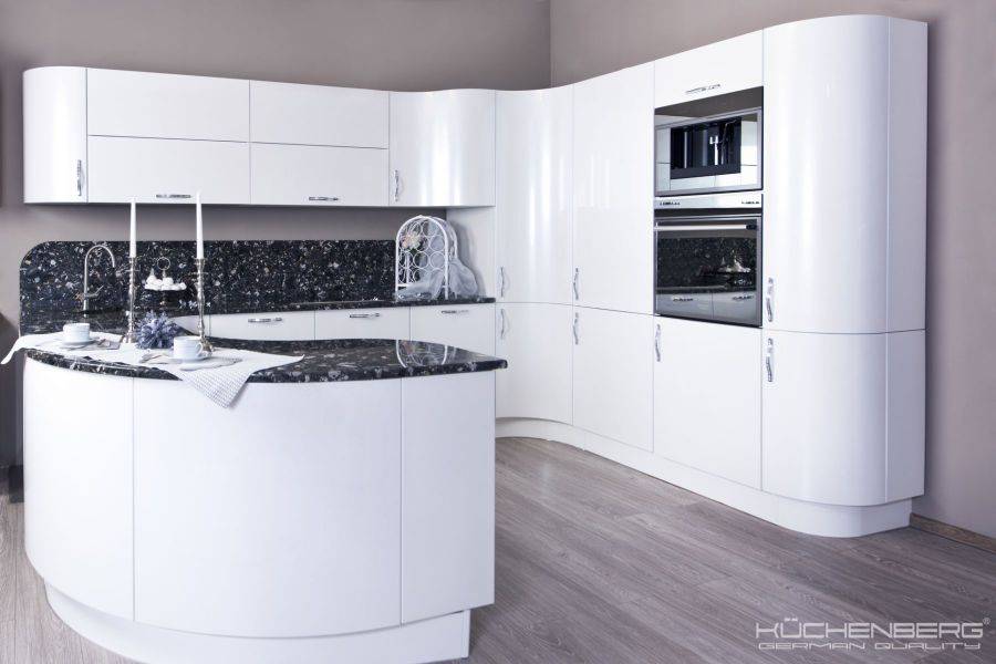 радиусная угловая кухня loft kristall в Бийске
