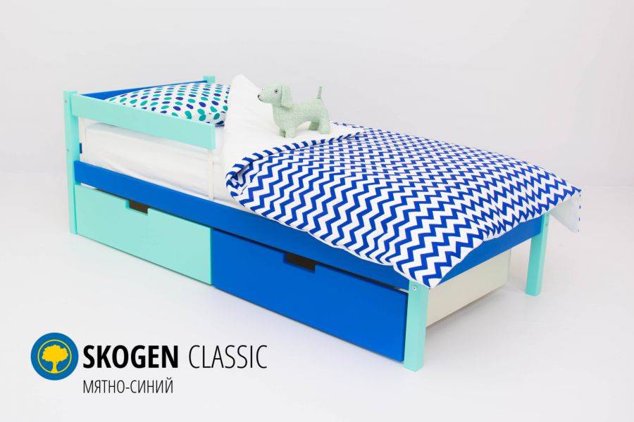 детская кровать skogen classic мятно-синий в Бийске
