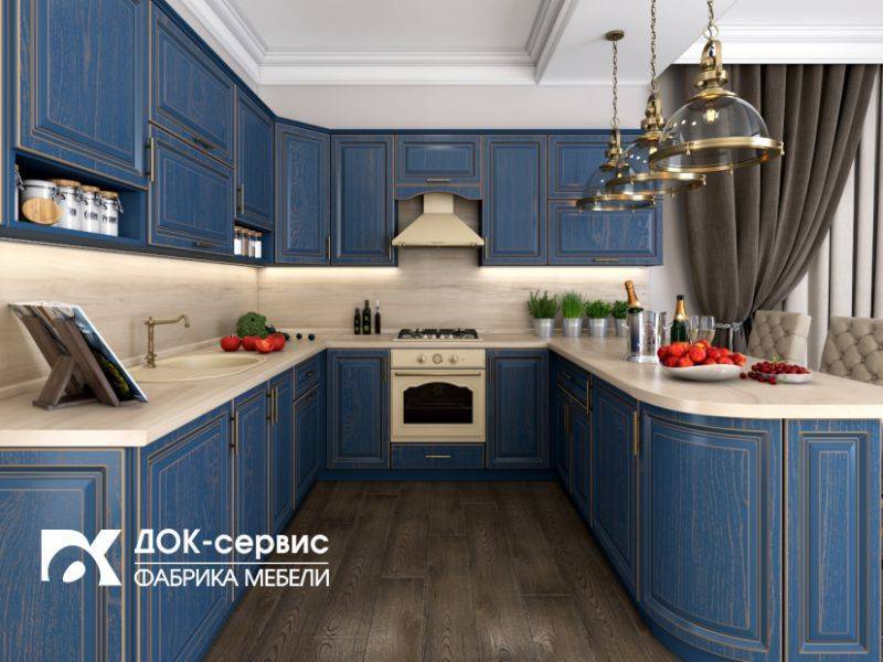 угловая кухня мдф со шпоном в Бийске