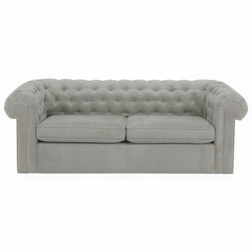диван chesterfield прямой светло-серый в Бийске