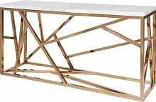 консоль geometric 180x50x90 золото, белая столешница в Бийске