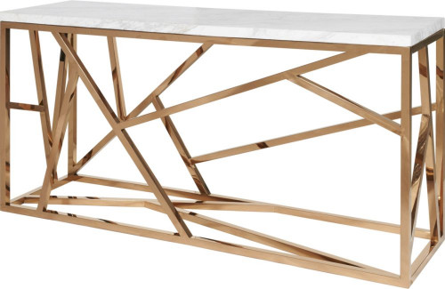 консоль geometric 180x50x90 золото, белая столешница в Бийске