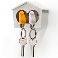 держатель+брелок для ключей двойной sparrow белый-желтый в Бийске