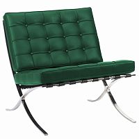 кресло barcelona chair кожа зеленое в Бийске