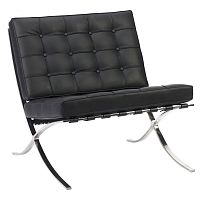 кресло barcelona chair экокожа черное в Бийске