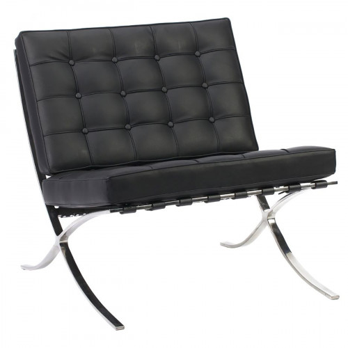 кресло barcelona chair экокожа черное в Бийске