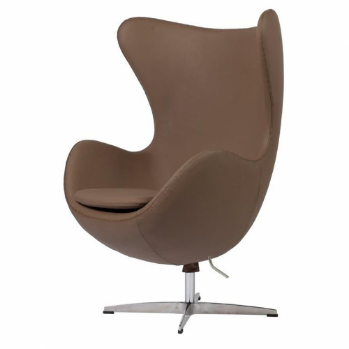 кресло egg chair кожа коричневое в Бийске