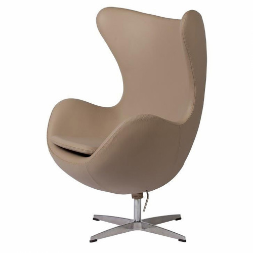 кресло egg chair кожа темно-бежевое в Бийске