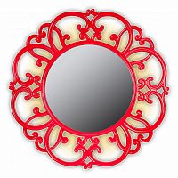 зеркало круглое красное диаметр 75 см в резной раме tiffany в Бийске