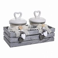 банка love с крышкой, набор 2 шт. на подставке серого цвета в Бийске