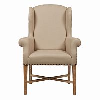 кресло мягкое с ушами french wing chair бежевое в Бийске