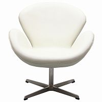 кресло swan chair экокожа белое в Бийске