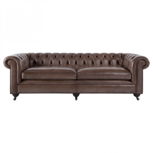диван chesterfield прямой коричневый на ножках в Бийске