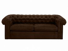 диван chesterfield прямой коричневый на основании в Бийске