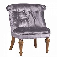 кресло sophie tufted slipper chair вельвет серое в Бийске