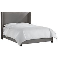 кровать двуспальная 160х200 серая kelly wingback gray linen в Бийске