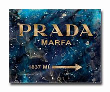 постер prada mafia на синем в золотом a4 в Бийске