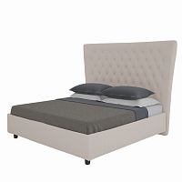 кровать двуспальная 160х200 серо-коричневая из велюра quicksand в Бийске