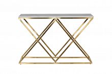 консоль белая с золотыми фигурными ножками bianco namibia 120x40x78 см в Бийске