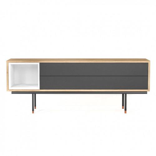 тумба под телевизор длинная серая quadro new в Бийске