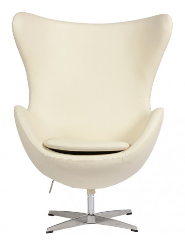кресло egg chair кожа кремовое в Бийске