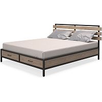 кровать двуспальная 160х200 темно-коричневая neo loft в Бийске