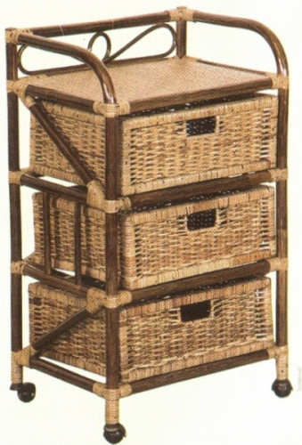 комод с плетёными ящиками tower (темный) в Бийске