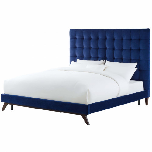 кровать eden 90х200 синий велюр р в Бийске