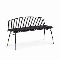 siena bench 120 черный металл черная ткань от la forma (ex julia grup) в Бийске
