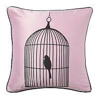 подушка с птичкой в клетке birdie in a cage pink в Бийске