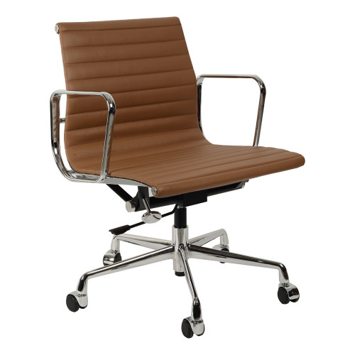 кресло eames style коричневая кожа в Бийске