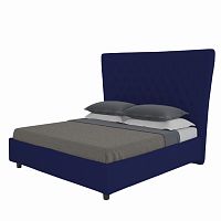 кровать двуспальная 180х200 синяя из велюра quicksand в Бийске
