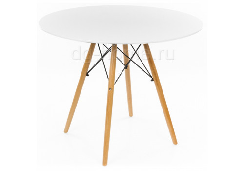стол деревянный eames style 90 см белый в Бийске