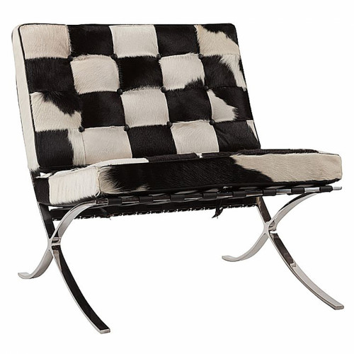 кресло barcelona chair черно-белое в Бийске
