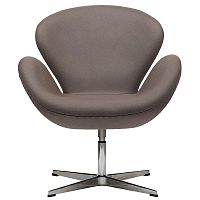 кресло swan chair серо-коричневая в Бийске