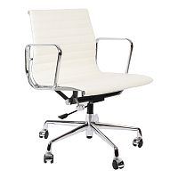 кресло eames style с регулируемой высотой белая кожа в Бийске