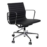 кресло eames style черная кожа в Бийске