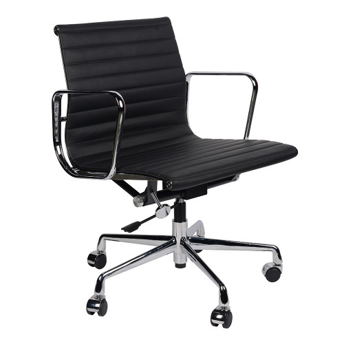 кресло eames style черная кожа в Бийске
