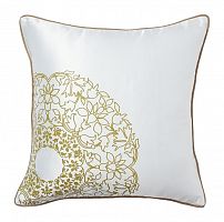 подушка с золотыми цветами flower weaving white в Бийске