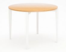 стол обеденный с коричневой столешницей и белыми ножками circus compact в Бийске