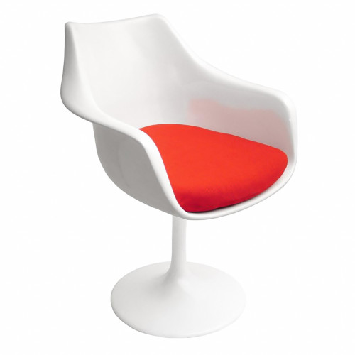 кресло tulip armchair бело-красное шерсть в Бийске