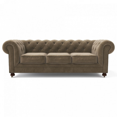 диван chesterfield lux трехместный прямой бежевый в Бийске
