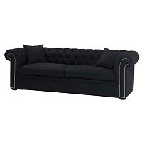 диван black linen прямой черный в Бийске