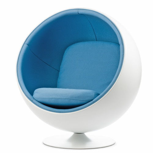 кресло ball chair бело-синее в Бийске